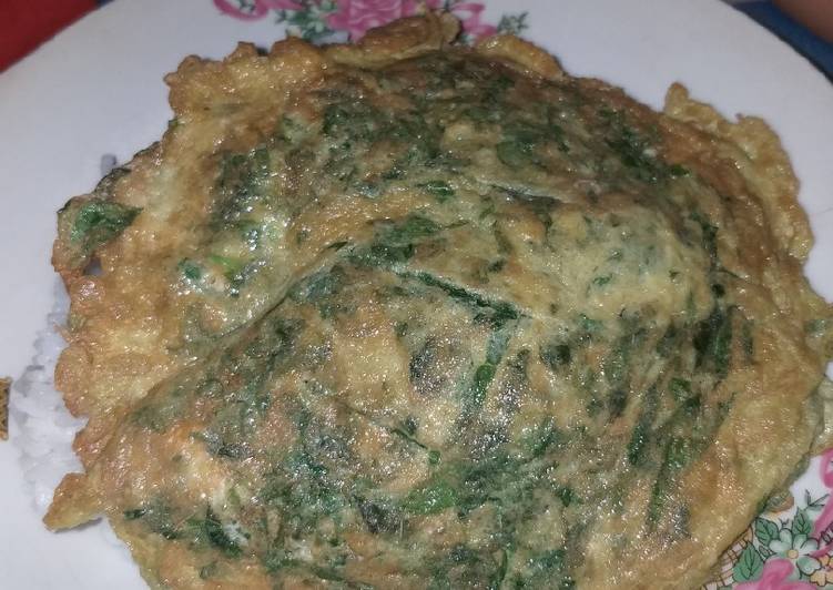 Resep Telor dadar bayam yang Enak Banget