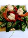 กระเจี๊ยบเขียวผัดกุ้ง