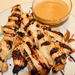 A picture of Grilled Chicken Satay Skewers.