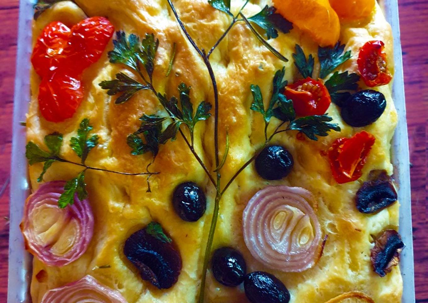 Artistic Focaccio Bread with Rosemary