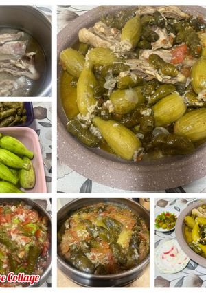 صورة لوصفة ورق دوالي مع القرع ابو رقبه والقصه
