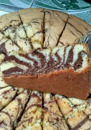 Foto resep 🍰 zebra cake 🍰