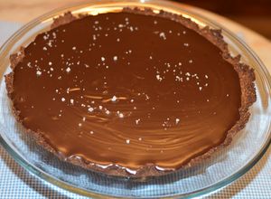 Foto de Tarte de chocolate preto e flôr de sal