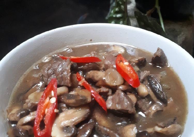 Resep Beef jamur kancing saos teriyaki &#34;simple&#34;, Lezat