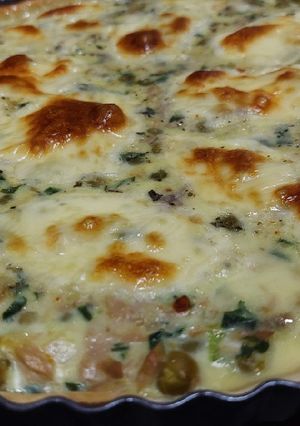 Una foto de Tarta de atún y arvejas