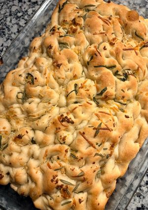 A picture of Overnight Garlic Herb & Parmesan Focaccia.