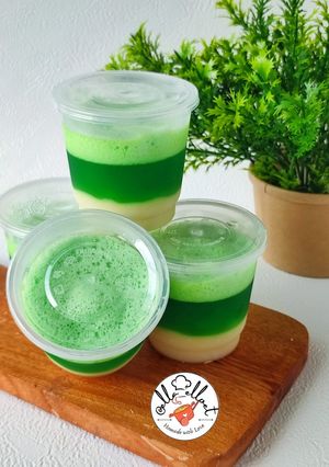Foto resep Puding Busa Pandan Lapis