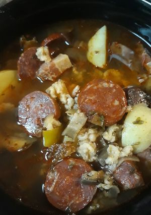 A picture of Sour Cereal Soup.