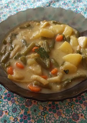 Zöldbab főzelék variáció recept fotója