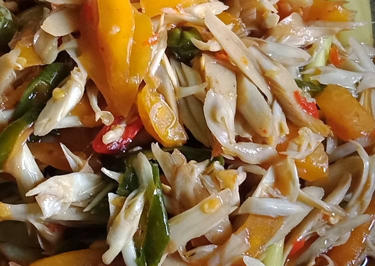 Goreng Rotan muda Campur Rimbang/Terong Asam, Terong Pipit Pedas