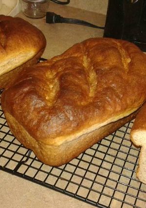A picture of Plain white bread (makes 3-4 loaves).