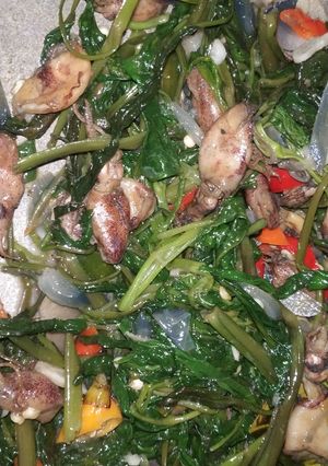 Foto resep Oseng kangkung cumi asin mantap