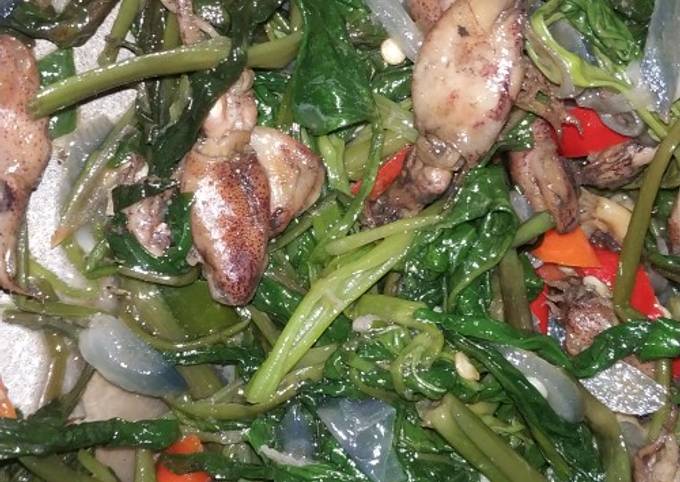 Resep Oseng kangkung cumi asin mantap Anti Gagal