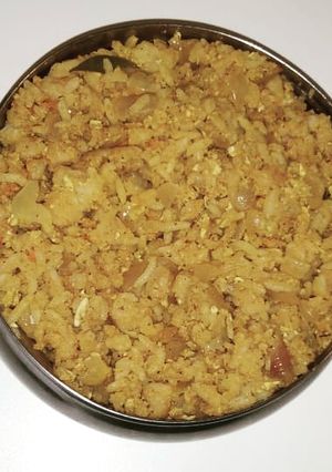 A picture of Egg Keema Rice.