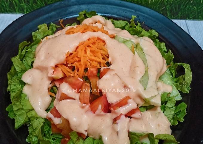 Resep 191 Salad Sayur Saus Mayonaise Ala Thousandisland Oleh Mama Albiyan Cookpad