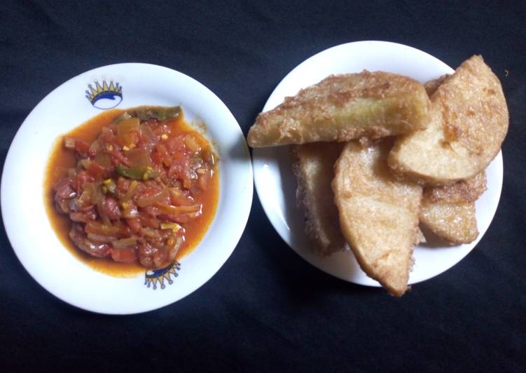Simple Way to Make Quick Fried Yam with Tomato sauce