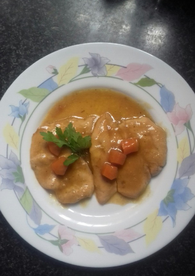 Una foto de Filetes de pollo en salsa al jerez