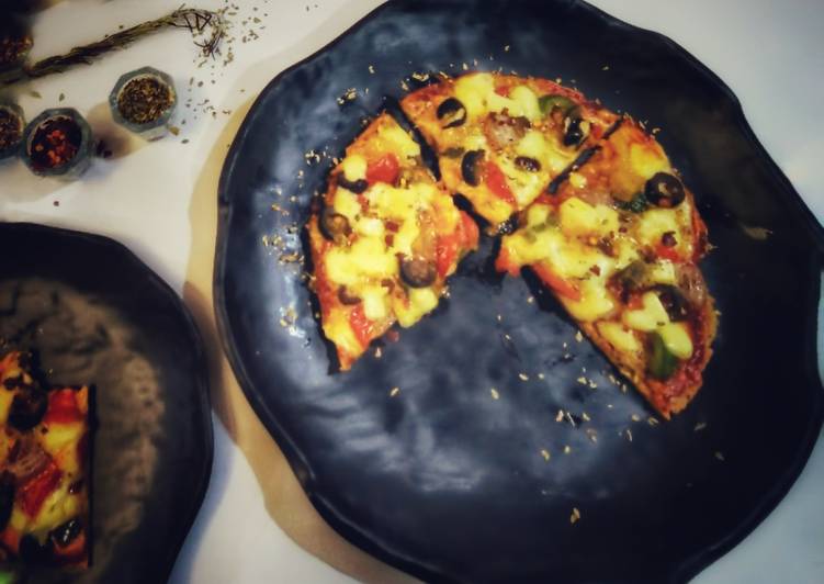 Steps to Make Any-night-of-the-week Oats whole wheat pizza with exotic veggiea