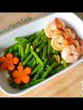 ผัดหน่อไม้ฝรั่งใส่กุ้ง (เมนูอาหารเด็ก)