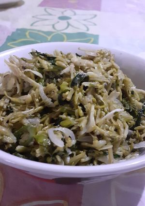 Foto resep Tumis pedas bunga kates mix daun singkong😍
