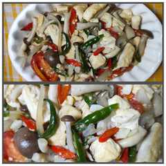 A picture of Oseng Tahu Jamur Pedas.