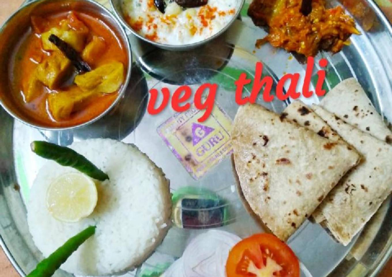 Simple veg thali