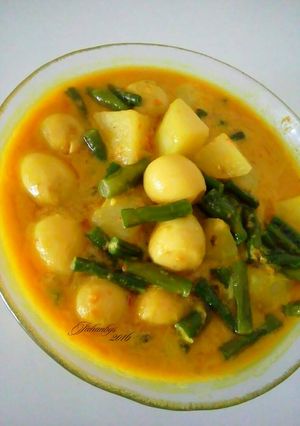Foto resep Gulai kacang panjang telur puyuh