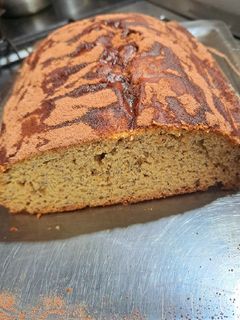 Una foto de Budín de bananas y café sin manteca