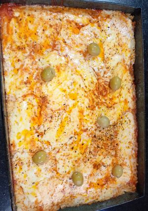 Una foto de Pizza de arroz (receta de mamá) 😋