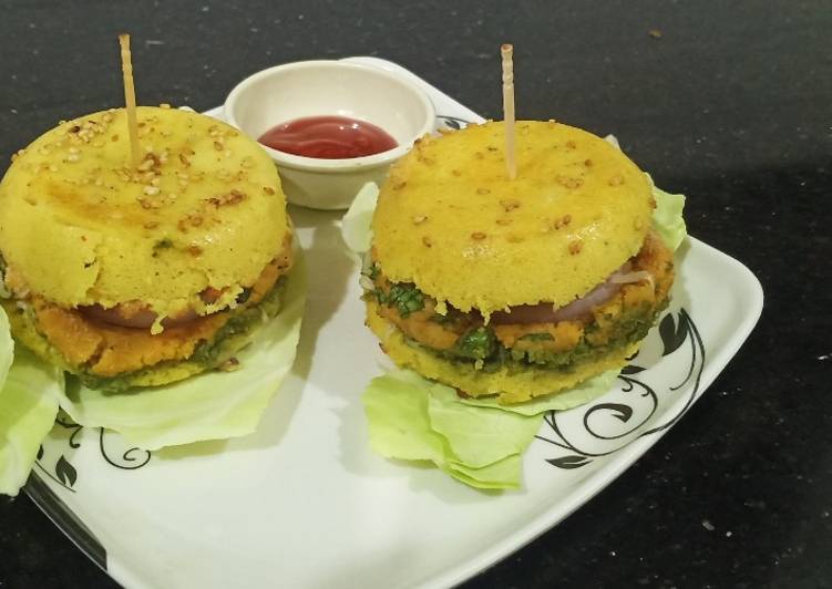 Recipe of Any-night-of-the-week Dhokla burger