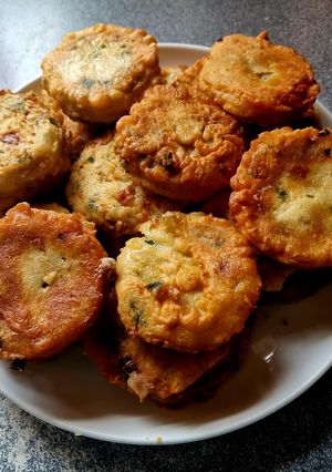 Krumplipürés sült korongok recept fotója