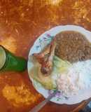 Pollo al horno, con menestra de lenteja!! EXQUISITO