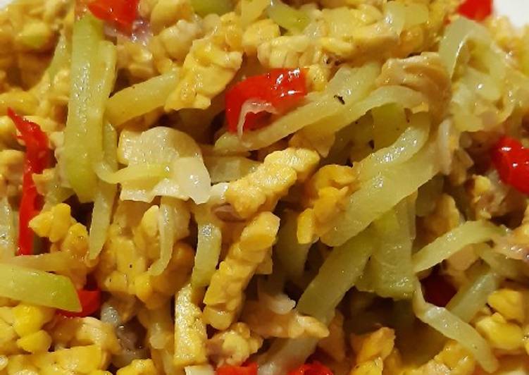 Bagaimana mengolah Tumis labu jepang &amp; tempe ☘ yang simpel