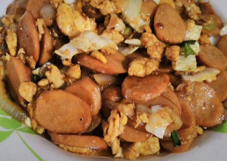 Resep Tumis  teLur  dan sosis  Lada Hitam oleh Lheeya Haryono 