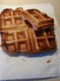 Ham and swiss waffle melt