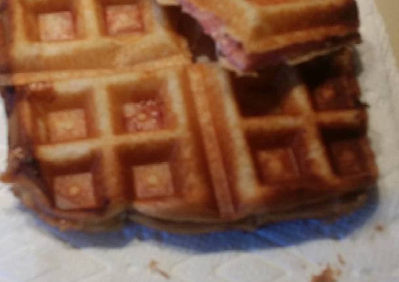 Ham and swiss waffle melt