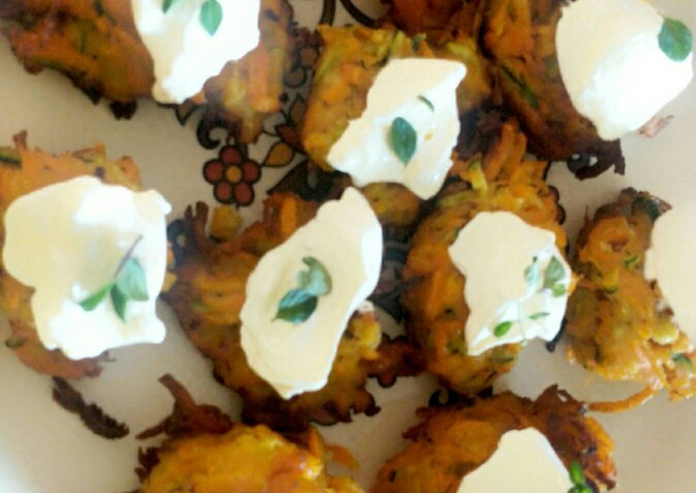 What a catch today? Mini bite Carrot Zuchini fritters