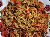Noodles Garnished with Diced Carrot