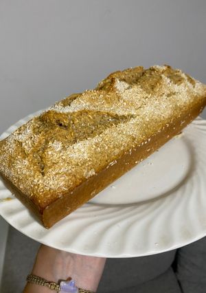 Una foto de Budín de banana 🍌 y coco 🥥 integral