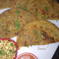 A picture of Green Garlic And Paneer Paratha.