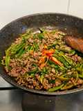Green Chili stir fry with beef