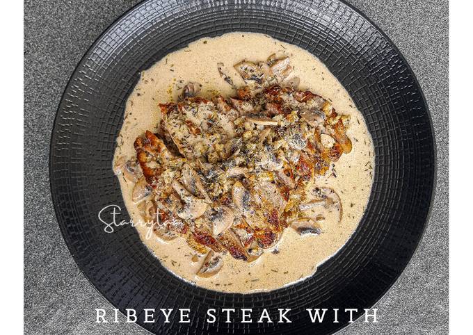 Ribeye Steak with Mushroom Sauce