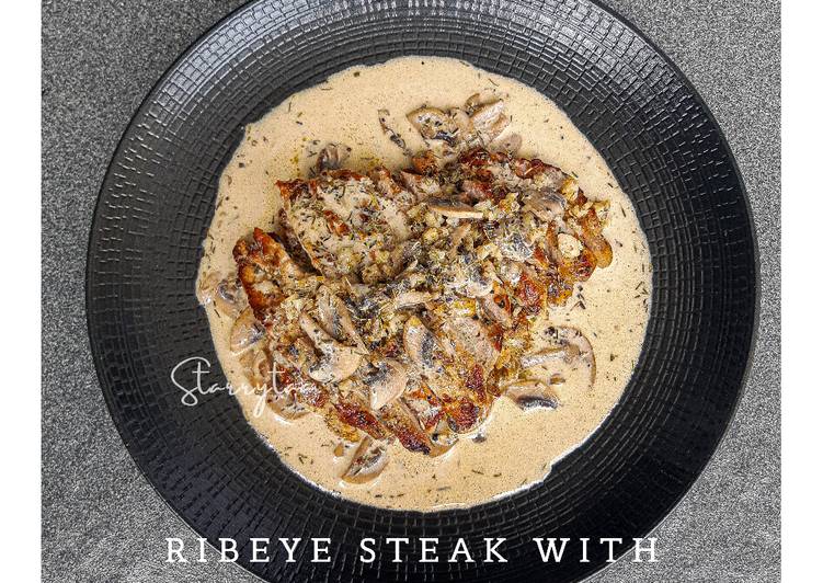 Ribeye Steak with Mushroom Sauce