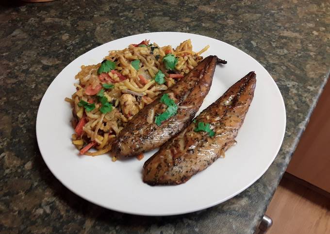 Recipe of Favorite Mackerel With A Vegatable Stir fry