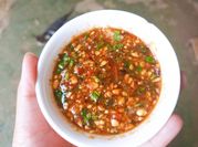 A picture of red chillies sauce
