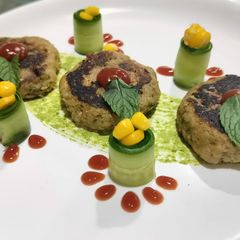 A picture of Eggplant patties.