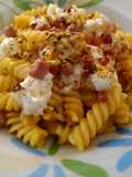 Fusilli crema di zucca con stracciatella e granella di pistacchi
