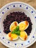Huevos cocidos con arroz Venere, negro o prohibido 🍚 🖤 🥚 🌱