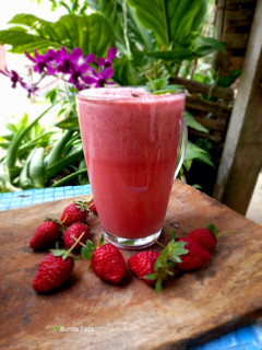 Foto resep Jus Strawberry Susu