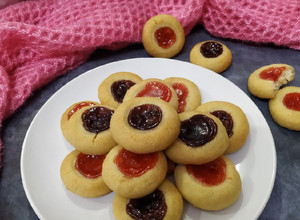 A picture of Thumbprint Jam Cookies.